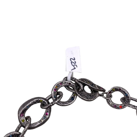 Patricia Locke Chunky Link Multi Crystal Chain Necklace RARE N229 #2 - Picture 4 of 6